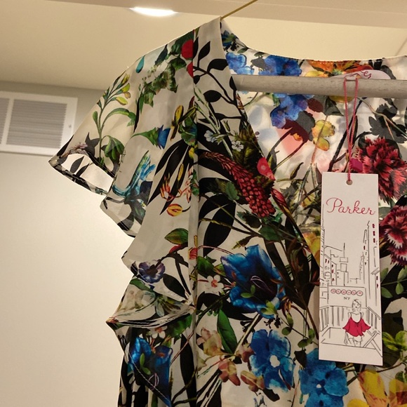 NWT Parker ruffled sleeve floral maxi dress.  Size XS. - Picture 2 of 8